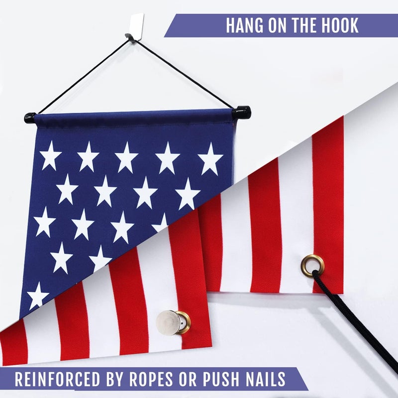 Anley American Flag PullDown Door Banners Porch Signs 2 Pieces  12 x 72 Vivid Color  Fade Resistant  USA Flag Hanging Wall Banner Patriotic Party Decoration for Outdoor Indoor - Image 3
