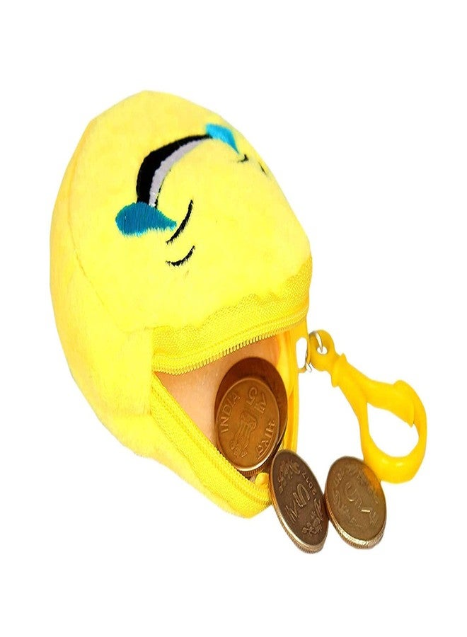 IGNOTO (Pack of 12) CuteEmoji Smiley Soft Plush Zip Pouch | Cute Coin & Earphone Purse for Kids | Perfect Return Gift & Party Favor - Image 3