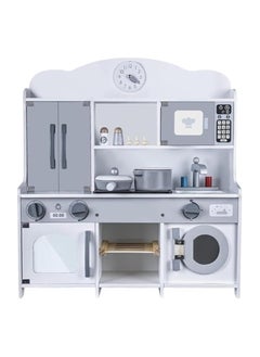 AL BADER ALBADER Wooden Kitchen Set Toy, Kitchen for Kids WIth Oven, Kids Kitchen Playsetwith Play Sink Toy & Cook Food, Toy kitchen with many food accessories, For Kids 3-10 Years (White, 62 * 21.5 * 69)  - Image 5