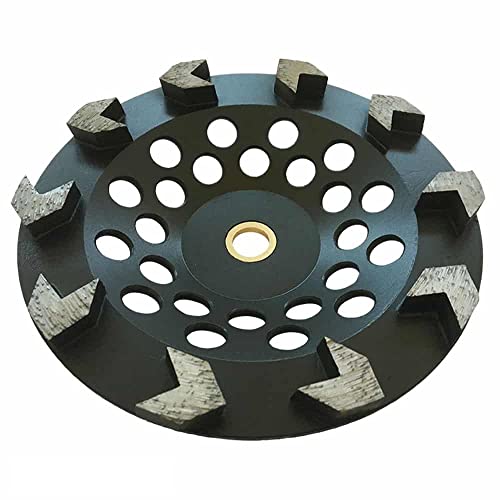 EDiamondTools 7" High Performance Diamond Grinding Wheels for Concrete, Paint, Epoxy, Mastic, Coating Removal, #30/40 Grit, 10 Arrow Segments, 7/8"-5/8" Arbor - Image 1