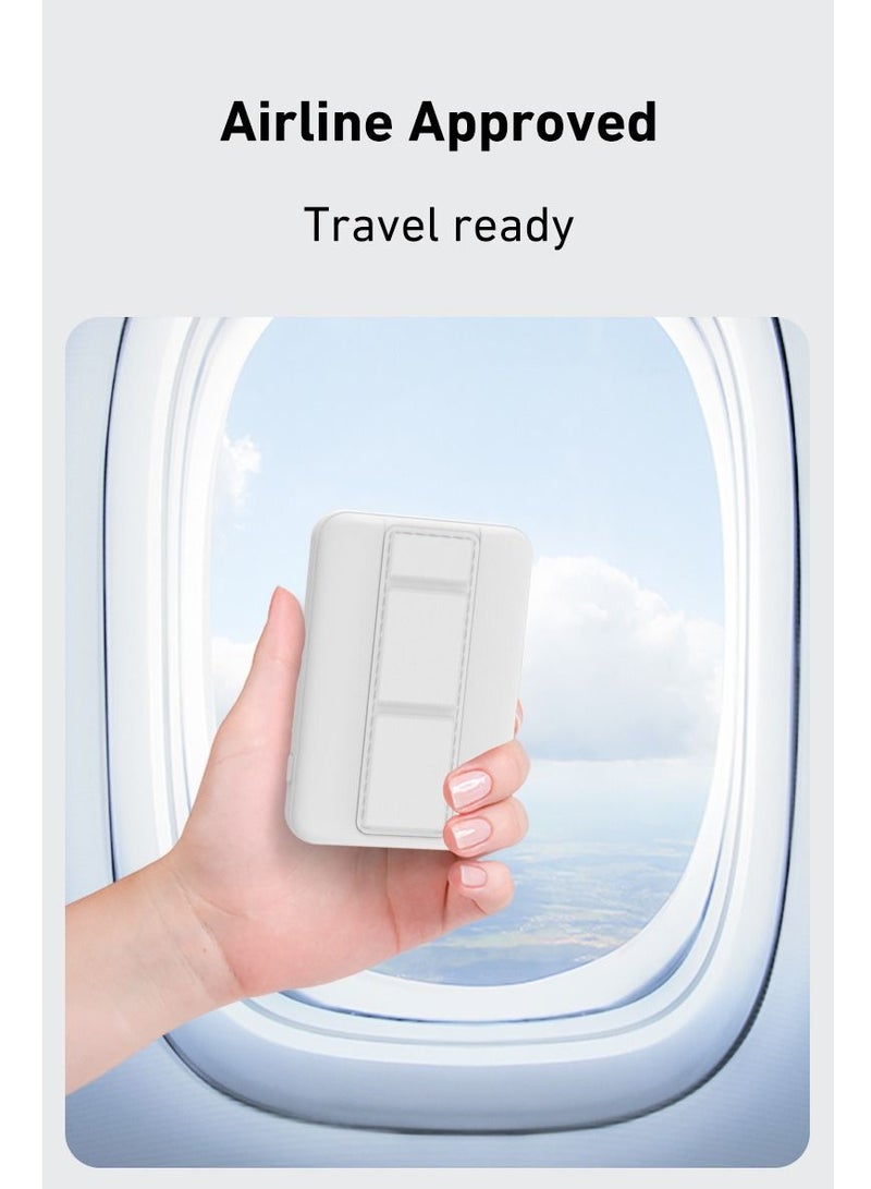 ليفور باور بانك مغناطيسي لاسلكي من ليفور 5000 مللي أمبير ، شحن سريع USB-C PD20W ، 15 وات - أبيض - Image 4