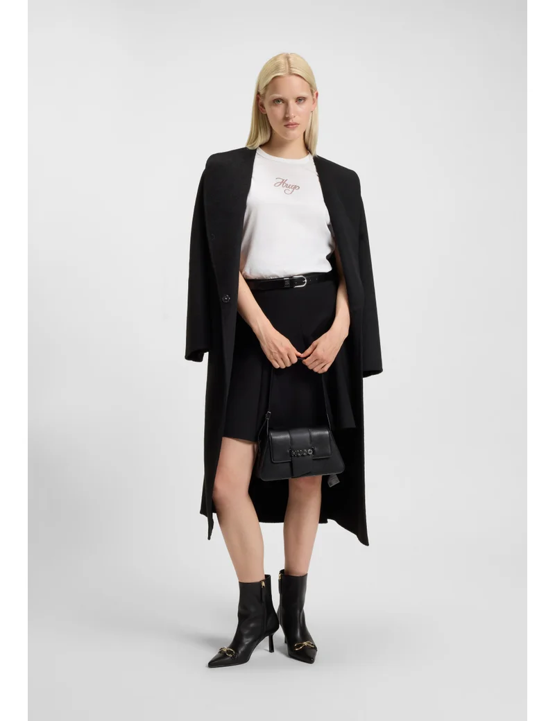 HUGO Cotton-jersey T-shirt with glitter-print details