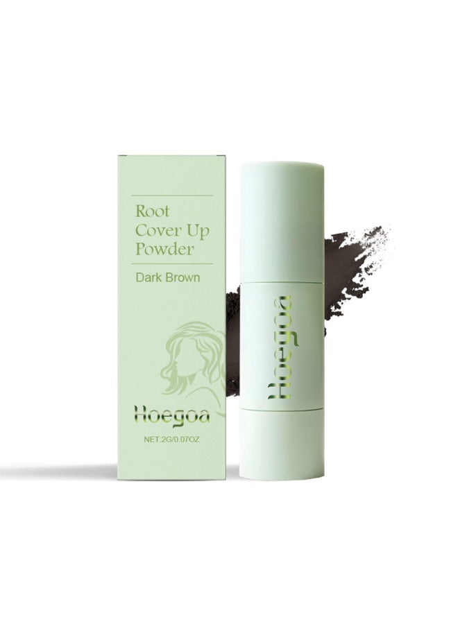 HOEGOA Root Touch Up Powder Instantly Gray Hair Coverage, Hairline Powder for Women and Men, Hair Root Filling For Thinning Hair, Dark Brown 2g/0.07oz - Image 1