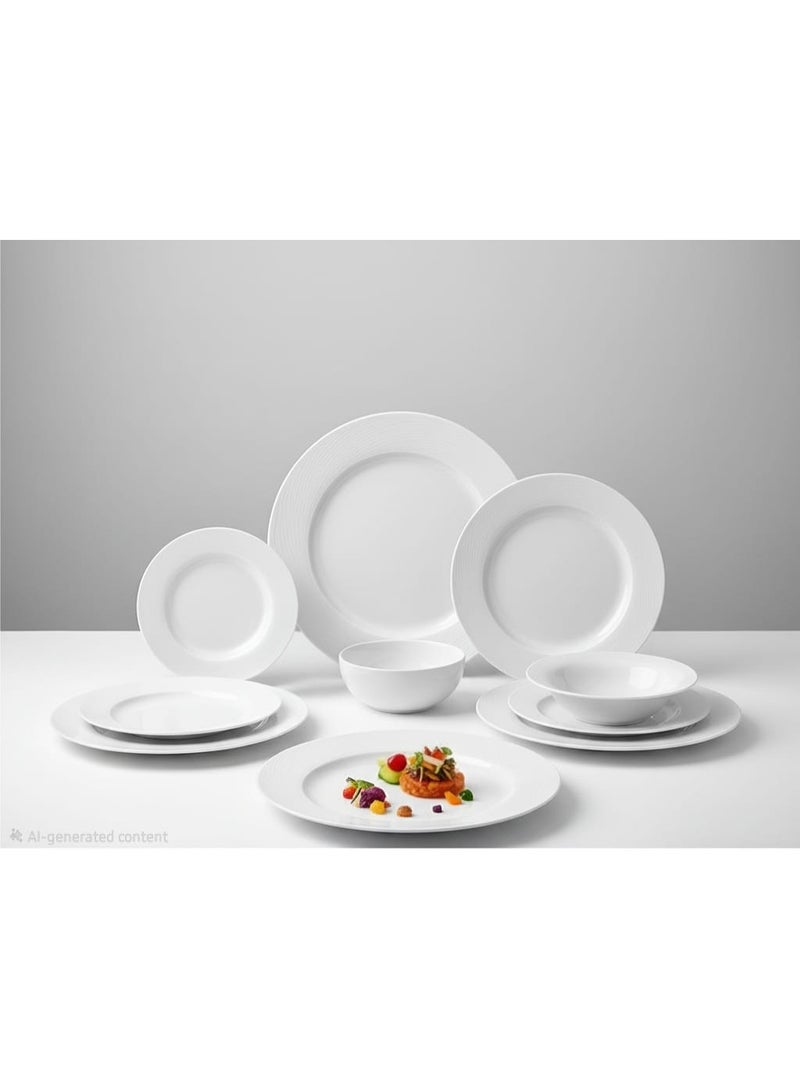 لومينارك طقم عشاء لومينارك أبيض 43 قطعة – تصميم White Essence - Image 1