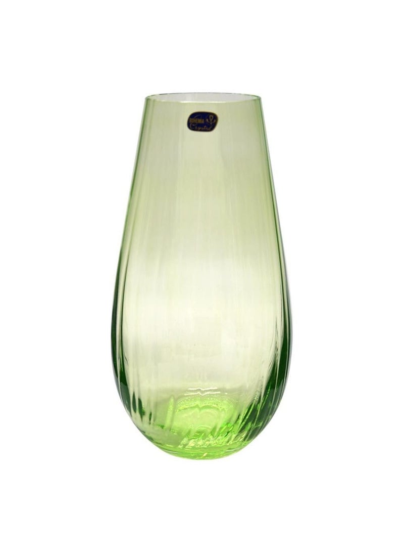Ebreez 82237 D4353 Crystal Waterfall Vase  245 Ml Capacity  Green Glass Flower Vase Home Decor Perfect For Gifting  - Image 2
