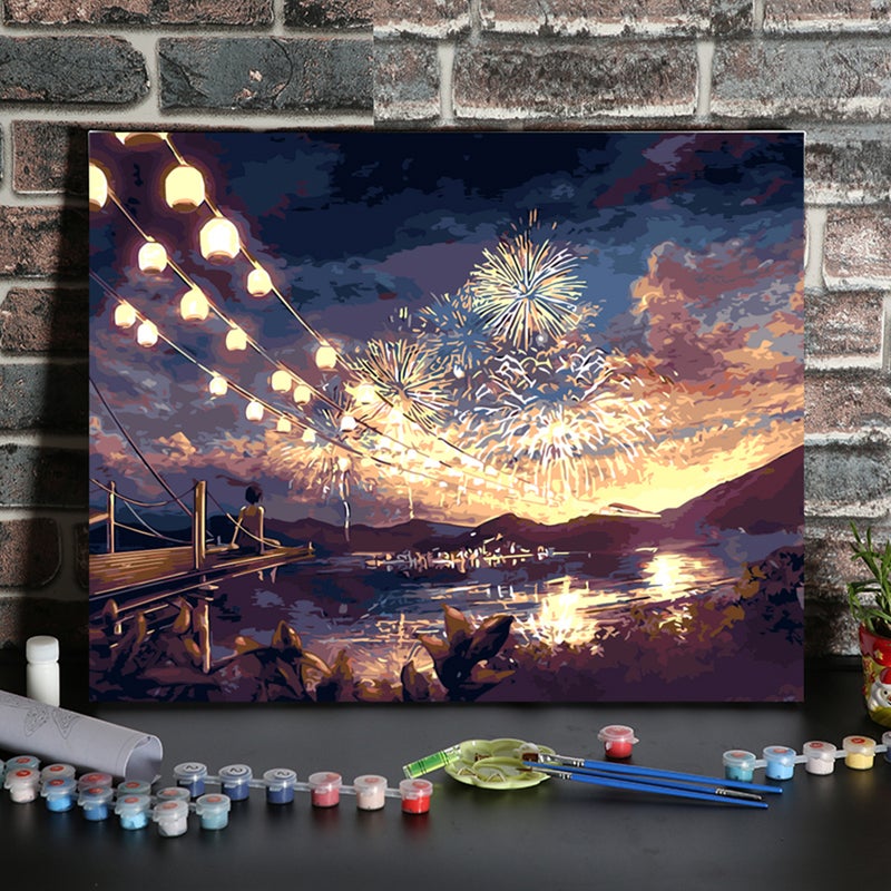 DIY Oil Painting Paint by Numbers Environmental Drawing Paintwork with Paintbrushes and Paint  for Kids & Adults - Image 1
