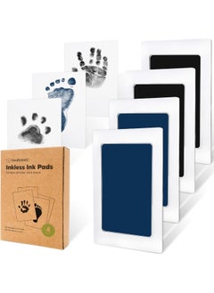KeaBabies 4-Pack Inkless Hand and Footprint Kit - Ink Pad for Baby Hand and Footprints - Dog Paw Print Kit, Dog Nose Print Kit - Baby Footprint Kit, Clean Touch Baby Foot Printing Kit, Handprint Kit  - Image 1