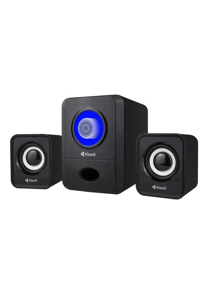 Kisonli U-2900 2.1 Computer Speakers – Powerful and Clear Sound for PC and Laptop - Image 1