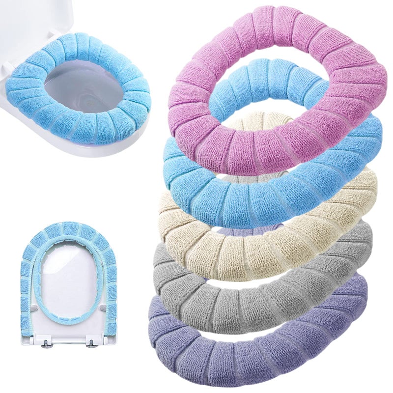 Legigo Legigo 5 Pack Thicker Bathroom Toilet Seat Cover Pads Soft Warmer Toilet Seat Cushion Cover Stretchable Washable Fiber Cloth Easy Installation Comfortable Toilet Lid Seat CoverPumpkin Modelling