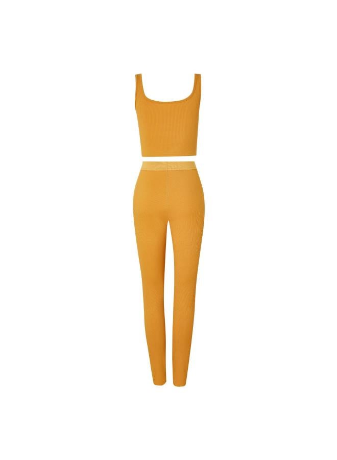 Generic European And American Striped 202 Spring And Summer Hot Women's New Vest Trousers Sports Yoga Suit Women