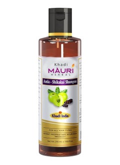 Mauri Herbal Amla Shikakai Shampoo - Strengthens Roots & Hair Follicles, Repairs Damage & Fights Hairfall - Enriched with Natural Ingredients - 210 ML