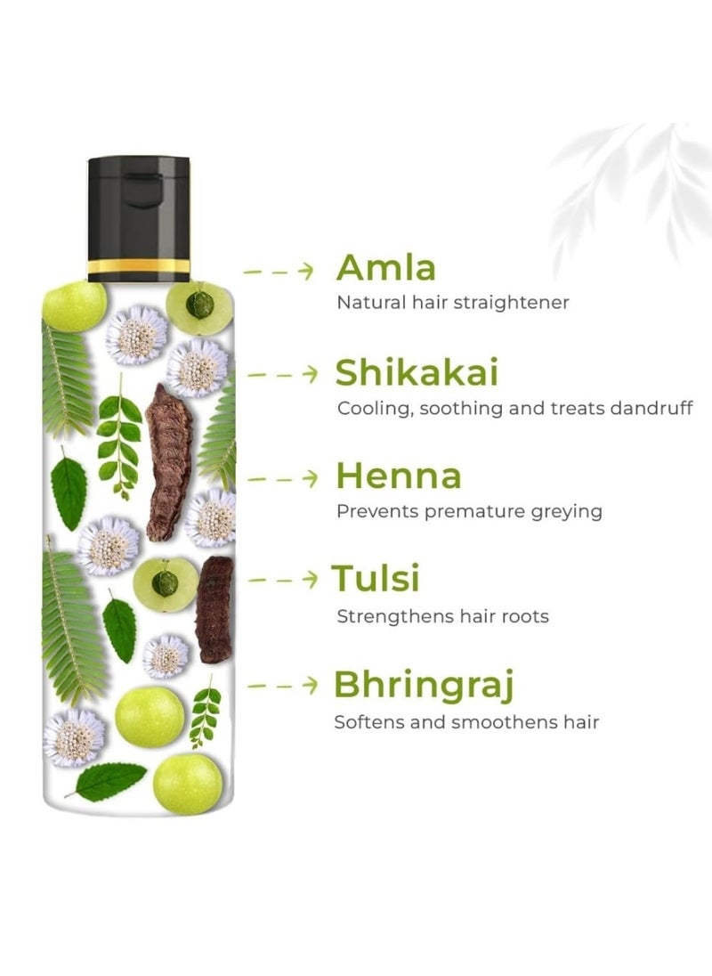 Khadi - Mauri Herbal Amla Shikakai Shampoo - Strengthens Roots & Hair Follicles, Repairs Damage & Fights Hairfall - Enriched with Natural Ingredients - 210 ML - Image 1