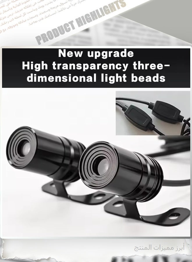 Motorcycle Wings Projector Lights, 1 Pair 12V Waterproof Dynamic Welcome Lights, Blue LED Ground Effect Atmosphere Lamps for Motorbike Chassis Modification - Image 5