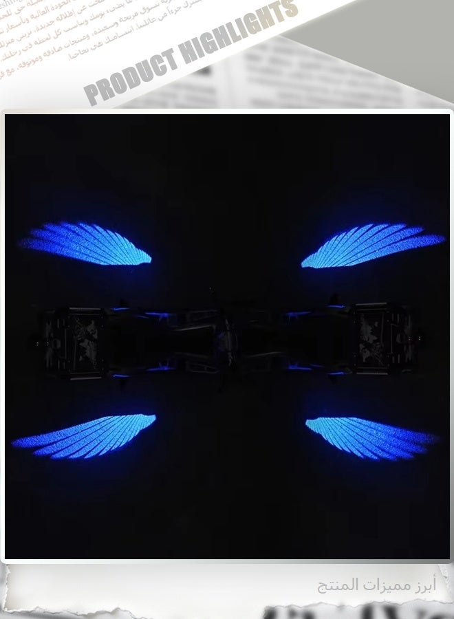 Motorcycle Wings Projector Lights, 1 Pair 12V Waterproof Dynamic Welcome Lights, Blue LED Ground Effect Atmosphere Lamps for Motorbike Chassis Modification - Image 2