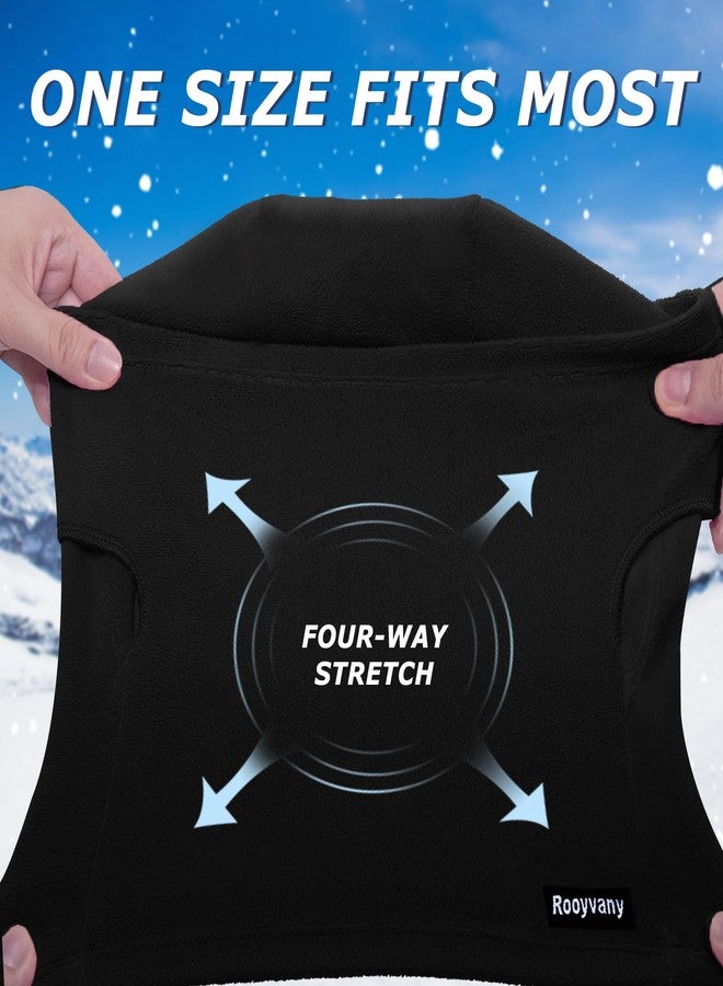 rooyvany 2 Pack Fleece Balaclava Ski Mask for Men/Women, Thermal Lightweight Windproof Face Mask for Winter Outdoor Sports (Black/Black), Black/Black, One Size - Image 5