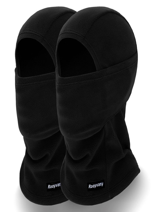 rooyvany 2 Pack Fleece Balaclava Ski Mask for Men/Women, Thermal Lightweight Windproof Face Mask for Winter Outdoor Sports (Black/Black), Black/Black, One Size - Image 1