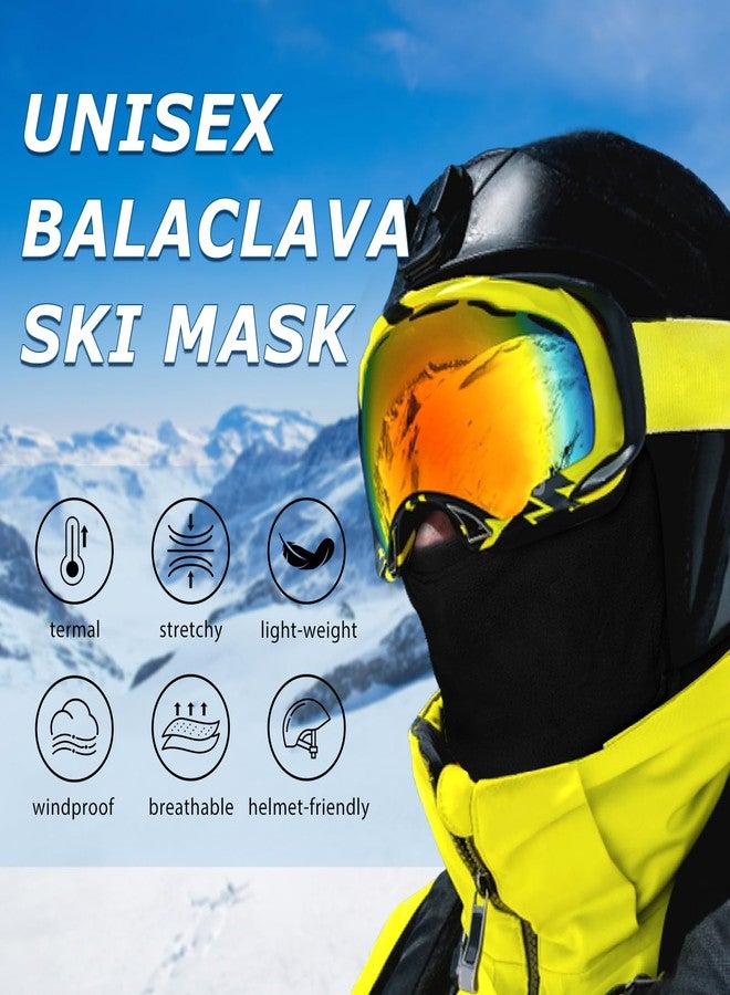 rooyvany 2 Pack Fleece Balaclava Ski Mask for Men/Women, Thermal Lightweight Windproof Face Mask for Winter Outdoor Sports (Black/Black), Black/Black, One Size - Image 2