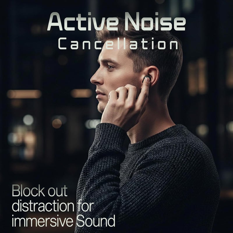 HiFuture FlyBuds4 True Wireless Earbuds with ANC, 4 Mics, 30H Playtime, Bluetooth 5.4, Graphite-Inspired Sound, Waterproof, Secure Fit, Noise Cancelling Earbuds, Green - Image 4
