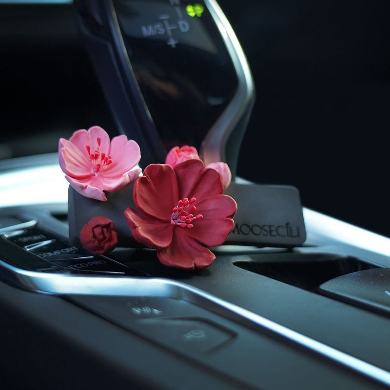 Cherry Blossom & Wax Plum Car Air Vent Clip Fragrance - Red Fridge  Magnet - Image 3