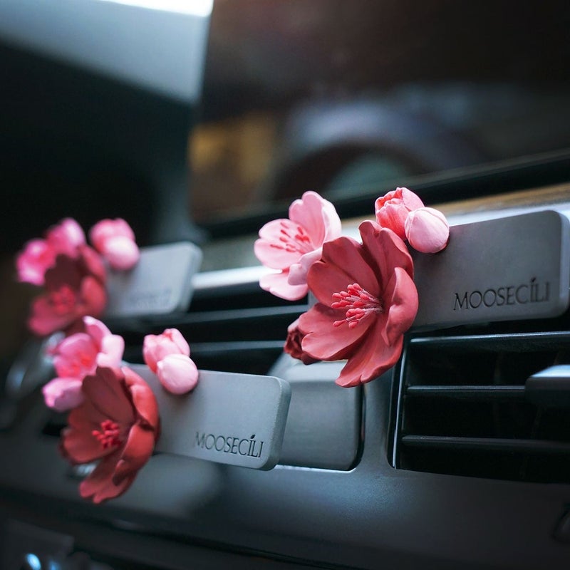 Cherry Blossom & Wax Plum Car Air Vent Clip Fragrance - Red Fridge  Magnet - Image 1