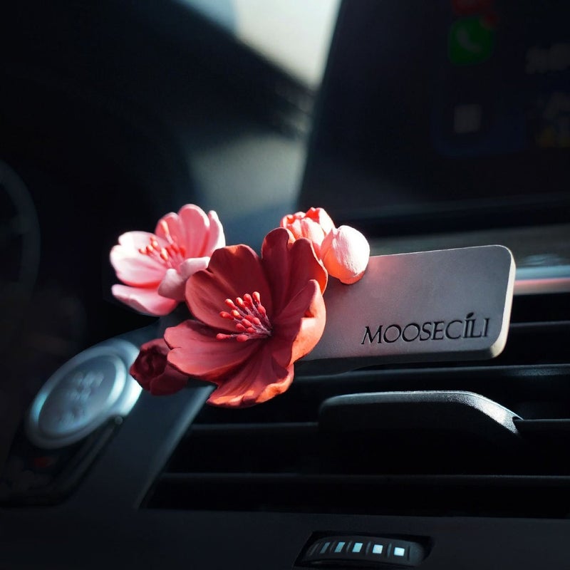 Cherry Blossom & Wax Plum Car Air Vent Clip Fragrance - Red Fridge  Magnet - Image 2