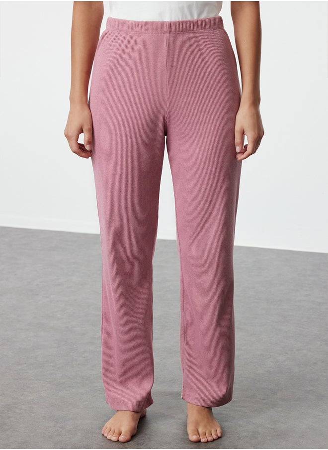 trendyol - White-Pink Ribbon/Bow Printed Top Single Jersey Bottom Camisole Knitted Pajama Set THMAW25PT00018 - Image 1