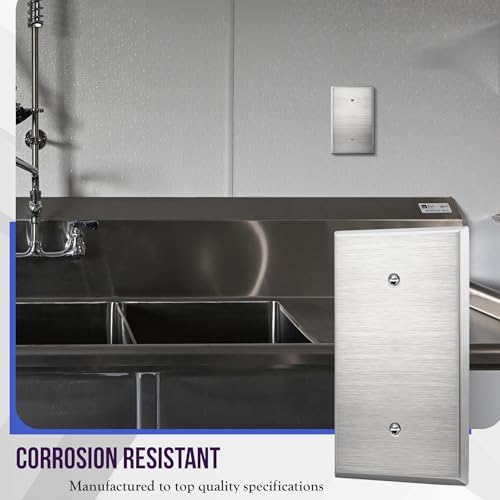 ENERLITES Blank Device Jumbo Metal Wall Plate, Corrosion Resistant, Over Size 1-Gang 5.51" x 3.5", UL Listed, 7701O, 430 Stainless Steel, Silver - Image 4