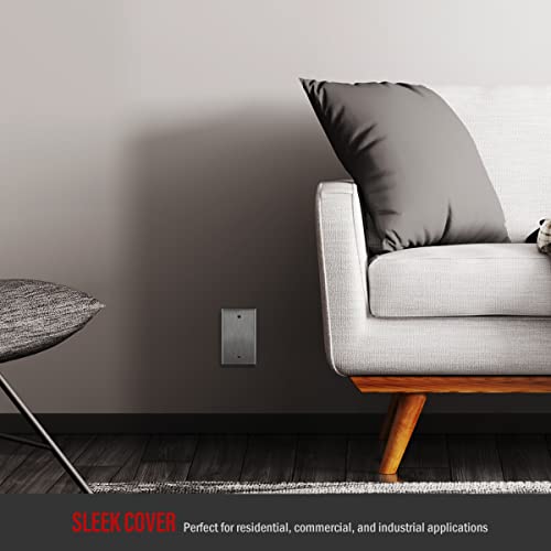ENERLITES Blank Device Jumbo Metal Wall Plate, Corrosion Resistant, Over Size 1-Gang 5.51" x 3.5", UL Listed, 7701O, 430 Stainless Steel, Silver - Image 2