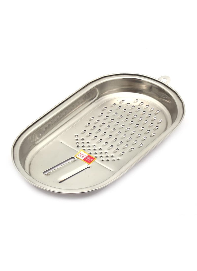 KCL KCL Stainless Steel Grater and Slicer for VegetablesCoconutFruitsSweetsCheese Easy to Handle 28cm  - Image 1