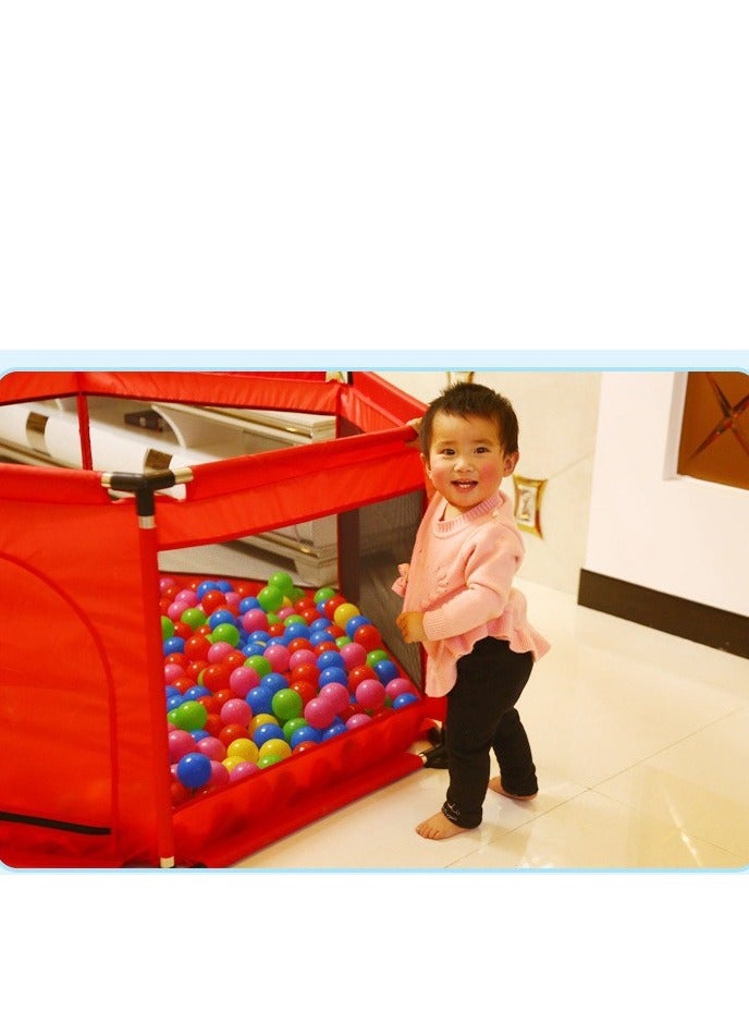 Foldable Baby Kids Playpen Activity Center Room Fitted Floor Baby Kids Safety Protection Care Playpen Tent Crawling Game Folding Fence Toys Red - Image 5