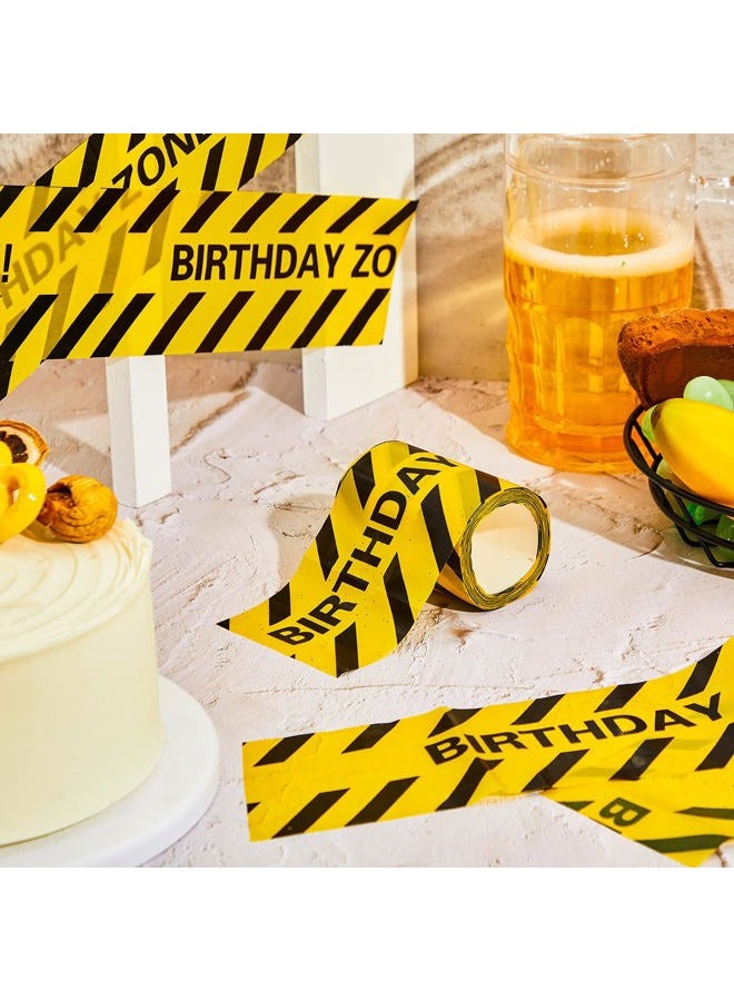 Kasyat 2 Rolls 132 Feet Construction Party Tape Themed Caution Tape for Birthday Party Supplies Construction Decorations(Classic Style) - Image 4