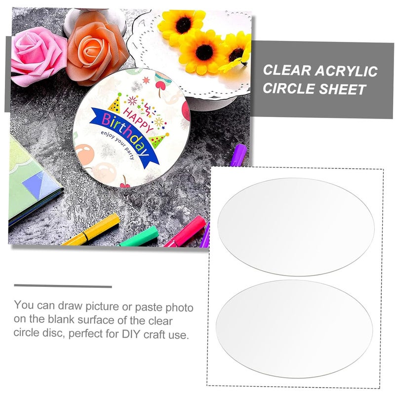 JECOMPRIS 2pcs Round Acrylic Discs Acrylic Round Sheets Circle Blanks High Transparency - Image 4