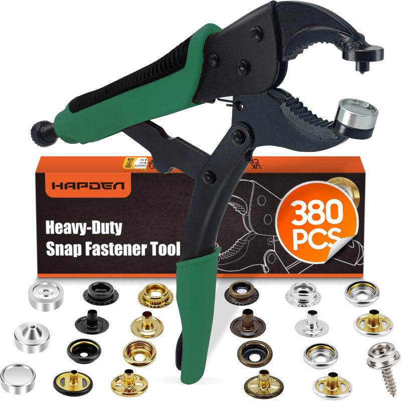 Heavy Duty Snap Fastener Tool Snap Setter Tool with 100 Sets 4 Color Boat Cover Snaps Snap Repair Kit Repairing Boat Covers Canvas Fabric Tarps