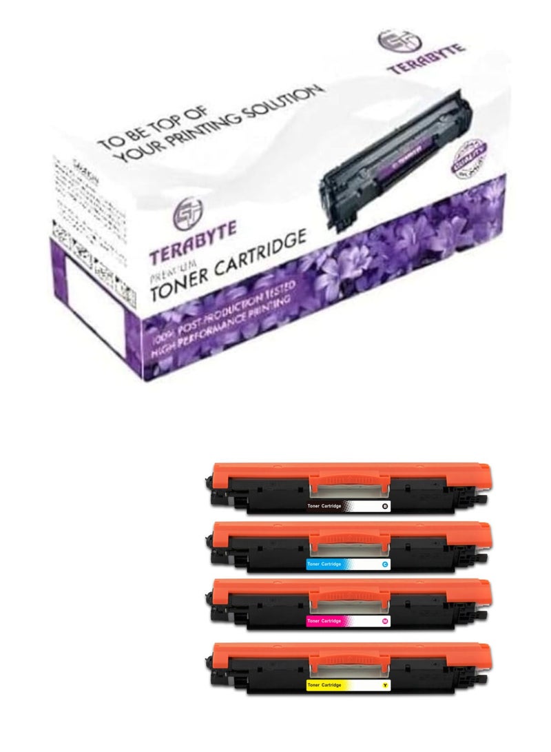 Terabyte 126A Compatible toner Pack Of 4 LaserJet Ink Toner Set Multicolour - Image 1