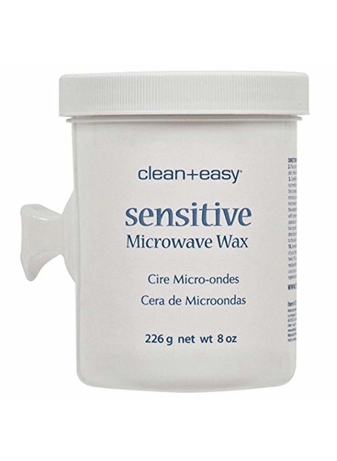 Clean + Easy Microwave Wax, Soft Wax for Face & Full Body Waxing, No-Strip Hair Removal Wax for Delicate & Sensitive Skin, Salon and At-Home Use, 8 oz 