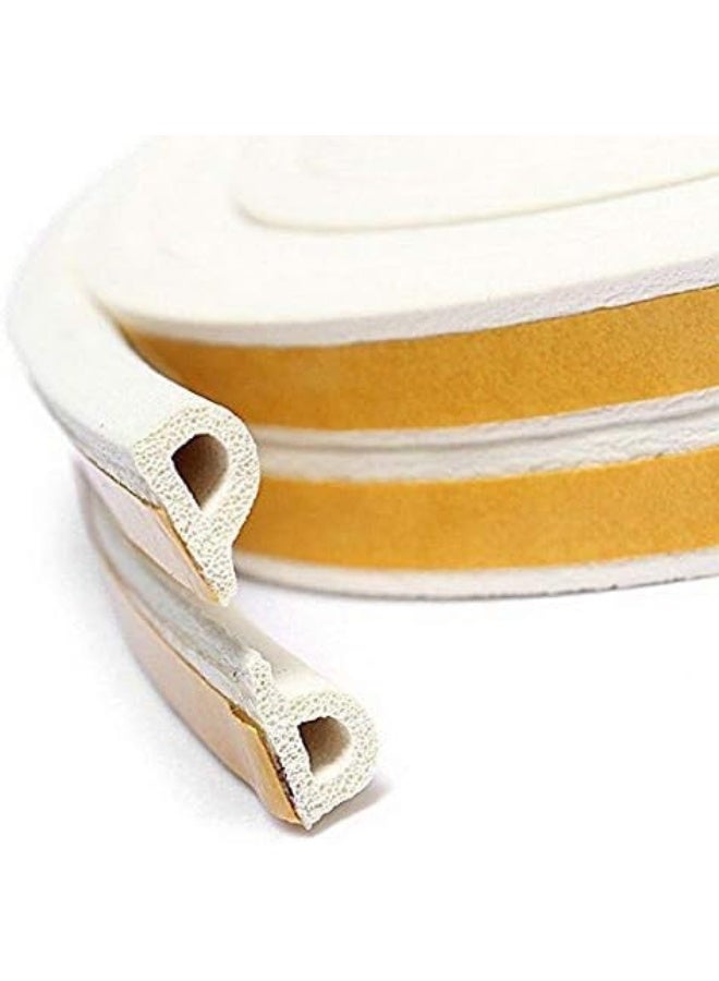 Poaker Weather Rubber Seal Weather Strip Foam Tape 6 Meter Epdm Foam Seal Door Window Anti-Collision Self-Adhesive Rubber High Strength Tape System Soundproofing Draft Stopper White D Shape - Image 2
