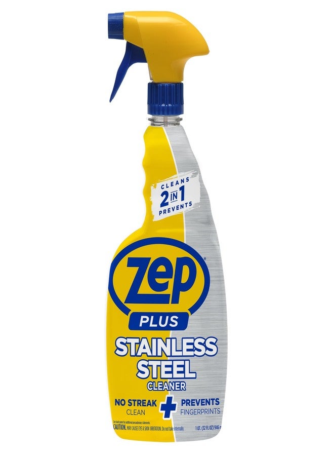 Zep Plus Stainless Steel Cleaner - 32 Fl OZ - R53512-2-in-1 benefits clean while preventing future fingerprints and smudges. - Image 1