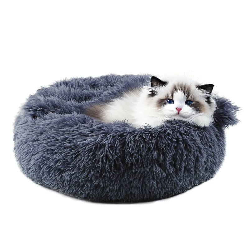 Himax Dog Beds for Small Dogs Donut Dogs Beds with Blanket Attached Calming Dog Bed Washable 202635 Grey