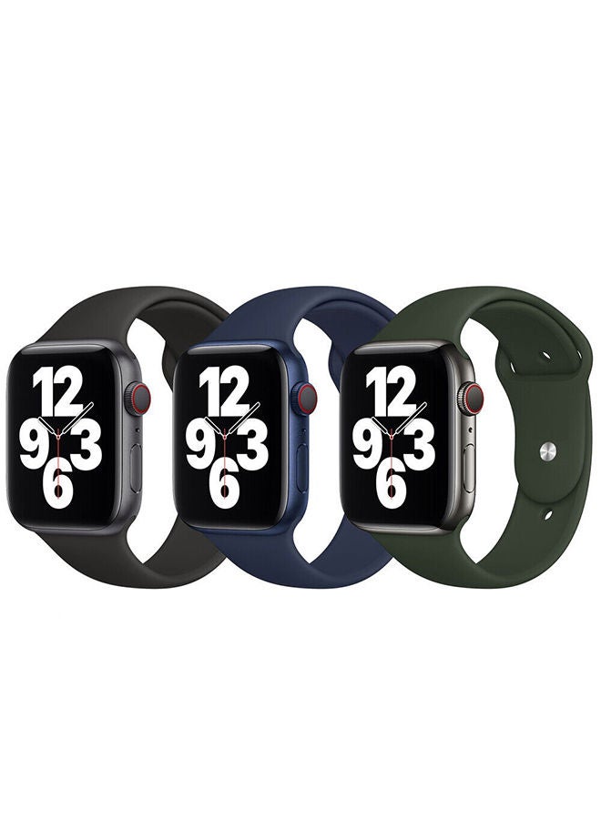 O Ozone 3 Pack Sport Bands For Apple Watch Series 10 | Ultra 2 | 8 Ultra | 9 | 8 | 7 | 6, 49/46/45/44/42mm , Soft Silicone Wristband smartwatch Strap  - Image 1