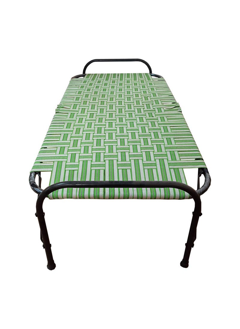 AARAM CHARPAI UDYOG AARAM CHARPAI UDYOG Single Metal Nylon Platform Folding Single Painted Bed Without Storage Multicolour 