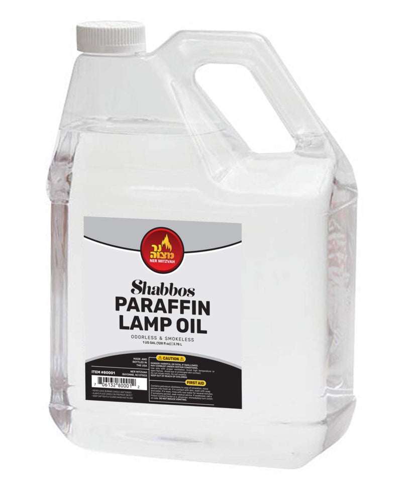 Ner Mitzvah 1 Gallon Paraffin Lamp Oil - Clear Smokeless, Odorless, Clean Burning Fuel for Indoor and Outdoor Use - Shabbos Lamp Oil, by Ner Mitzvah - Image 1
