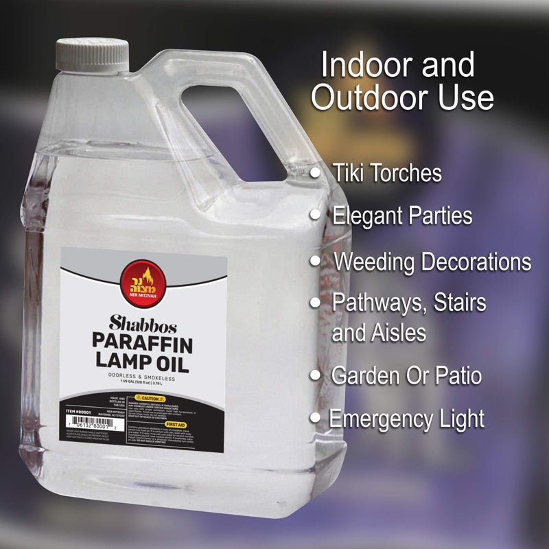 Ner Mitzvah 1 Gallon Paraffin Lamp Oil - Clear Smokeless, Odorless, Clean Burning Fuel for Indoor and Outdoor Use - Shabbos Lamp Oil, by Ner Mitzvah - Image 3