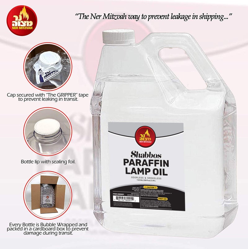 Ner Mitzvah 1 Gallon Paraffin Lamp Oil - Clear Smokeless, Odorless, Clean Burning Fuel for Indoor and Outdoor Use - Shabbos Lamp Oil, by Ner Mitzvah - Image 5