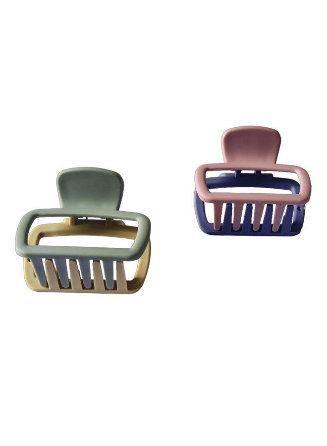 DIGALI ENTERPRISE Double Shade Matte Hair Claw Clips for Women | Non-Slip Rectangle Design | Perfect for Curly & Straight Hair | Durable Hair Accessories for Daily Use (3) - Image 2