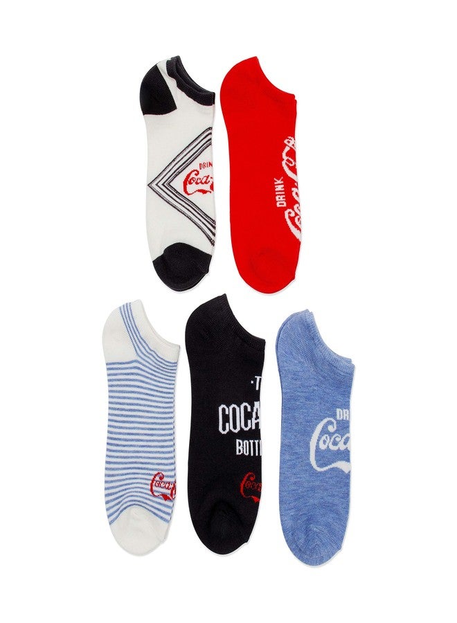 Coca-Cola womens Coca-cola 5 Pack No Show Casual Sock, Ivory Multi, 11-Sep US - Image 1