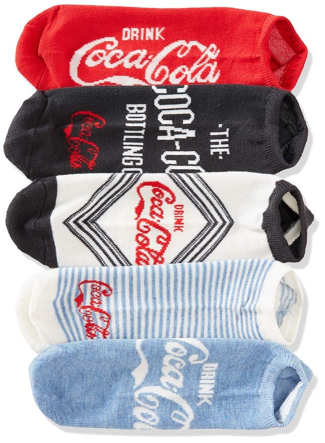 Coca-Cola womens Coca-cola 5 Pack No Show Casual Sock, Ivory Multi, 11-Sep US - Image 3