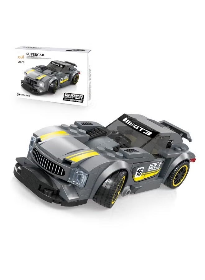 Formula Racing Car Series, Small Building Blocks, Intellectual Toy（black） - Image 1
