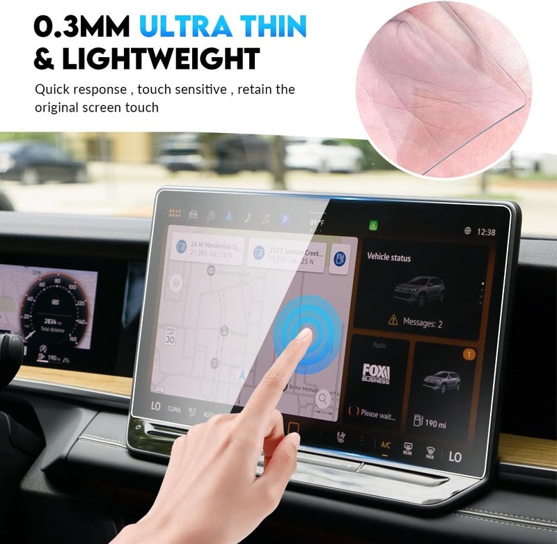 INTGET Screen Protector for 2025 2026 VW Tiguan Accessories S SE SE R-Line Black Car GPS Tempered Glass Center Touch Screen Display Touchscreen Protective Film(12.9inch for Tiguan 2025+) - Image 3