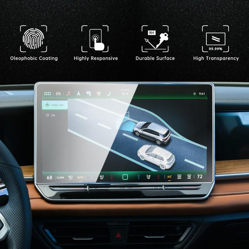 INTGET Screen Protector for 2025 2026 VW Tiguan Accessories S SE SE R-Line Black Car GPS Tempered Glass Center Touch Screen Display Touchscreen Protective Film(12.9inch for Tiguan 2025+) - Image 5