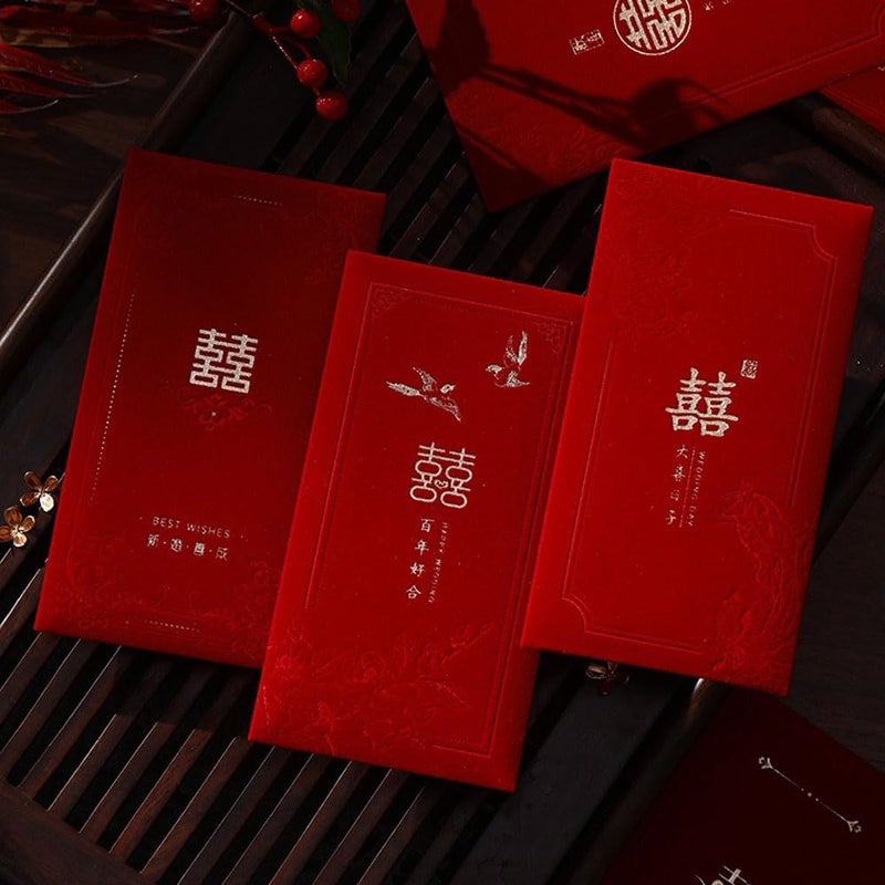 MOLILEAF Red Envelopes with Chinese xi Characters, Hongbao Red Packets Money Envelopes for Wedding - Image 2